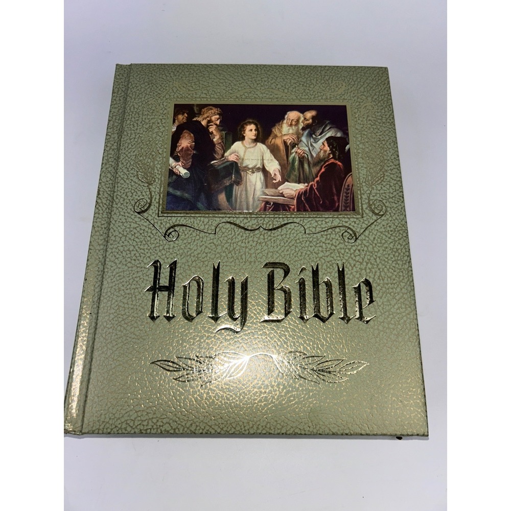 Catholic Holy Bible Heirloom Edition Green Leather 12x9 Gold Edge NAB 1971